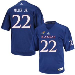 Mens Kansas Jayhawks Tyrone Miller Jr. #22 Royal Stitched Jersey 738165-788