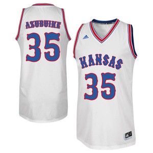 Men Kansas Jayhawks Udoka Azubuike #35 White Retro Throwback Basketball Jersey 999287-315