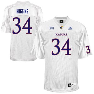 Men's Kansas Jayhawks Will Huggins #34 College White Jerseys 866371-250