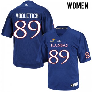 Women Kansas Jayhawks Brice Vooletich #89 University Royal Jersey 412257-619