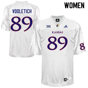 Women's Kansas Jayhawks Brice Vooletich #89 Stitched White Jerseys 986560-656