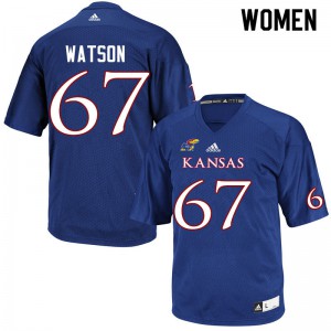 Women Kansas Jayhawks David Watson #67 Royal Alumni Jersey 471714-670
