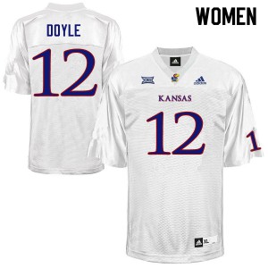 Womens Kansas Jayhawks Kevin Doyle #12 Stitched White Jerseys 530559-937
