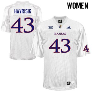 Women's Kansas Jayhawks Lucas Havrisik #43 College White Jerseys 577090-563