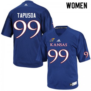 Women Kansas Jayhawks Myles Tapusoa #99 Royal NCAA Jerseys 697522-838