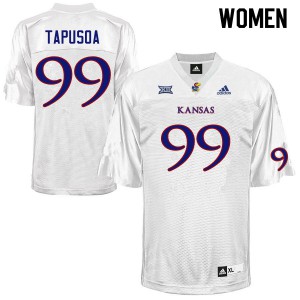 Women Kansas Jayhawks Myles Tapusoa #99 White Stitched Jersey 787814-896