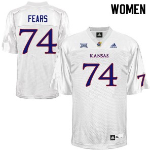 Women's Kansas Jayhawks Paiton Fears #74 University White Jersey 206236-942