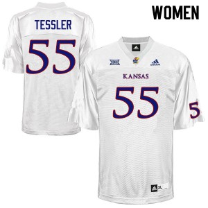 Women Kansas Jayhawks Rexx Tessler #55 College White Jersey 305065-659