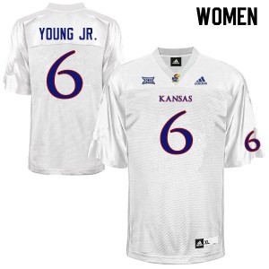 Womens Kansas Jayhawks Scottie Young Jr. #6 White Official Jerseys 370589-997