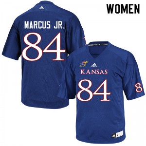 Women's Kansas Jayhawks Thomas Marcus Jr. #84 Royal High School Jerseys 274259-978