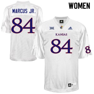 Womens Kansas Jayhawks Thomas Marcus Jr. #84 White Embroidery Jerseys 193419-624