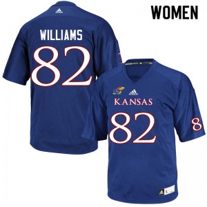 Womens Kansas Jayhawks Zach Williams #82 University Royal Jersey 440732-674