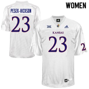 Women Kansas Jayhawks Amauri Pesek-Hickson #23 White Alumni Jerseys 398737-726