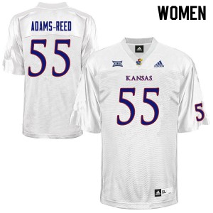 Womens Kansas Jayhawks Armaj Adams-Reed #55 Embroidery White Jersey 725874-641