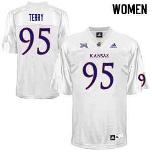 Women Kansas Jayhawks DaJon Terry #95 Official White Jersey 684302-828