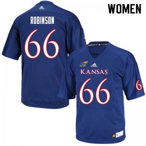 Women's Kansas Jayhawks Danny Robinson #66 Royal Stitch Jerseys 474475-569
