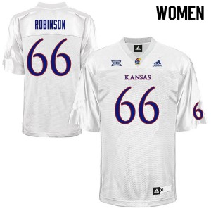 Womens Kansas Jayhawks Danny Robinson #66 White Player Jersey 289690-618