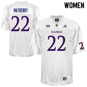 Women's Kansas Jayhawks Duece Mayberry #22 High School White Jerseys 549845-783