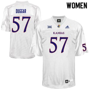 Women Kansas Jayhawks Emory Duggar #57 Alumni White Jersey 741126-681