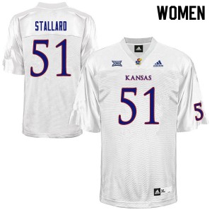 Women Kansas Jayhawks Jack Stallard #51 Stitch White Jerseys 698619-314