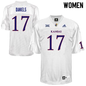 Womens Kansas Jayhawks Jalon Daniels #17 NCAA White Jerseys 760543-788