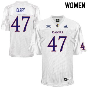 Women's Kansas Jayhawks Jared Casey #47 Embroidery White Jerseys 654178-961
