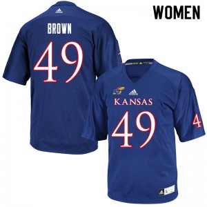 Women Kansas Jayhawks Krishawn Brown #49 NCAA Royal Jerseys 722465-720
