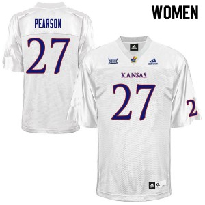 Women Kansas Jayhawks Kyler Pearson #27 White NCAA Jerseys 457793-844