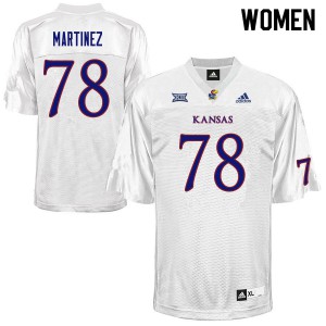 Women Kansas Jayhawks Nicholas Martinez #78 College White Jersey 142917-162