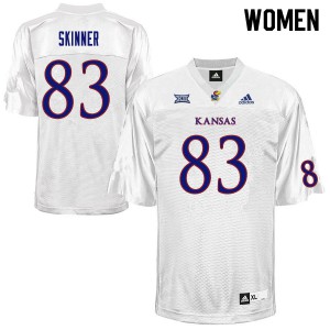 Womens Kansas Jayhawks Quentin Skinner #83 White Football Jersey 437261-779