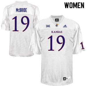 Women's Kansas Jayhawks Steven McBride #19 White University Jerseys 322503-407