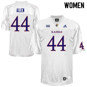 Women's Kansas Jayhawks Tabor Allen #44 White College Jersey 890693-460