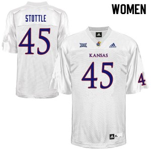 Women's Kansas Jayhawks Tyler Stottle #45 Stitch White Jersey 890942-828