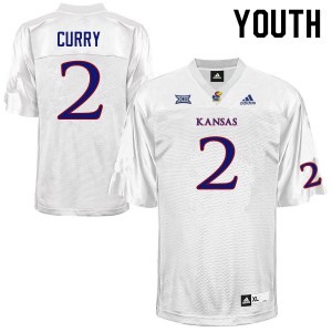 Youth Kansas Jayhawks Boobie Curry #2 White Embroidery Jerseys 971725-593