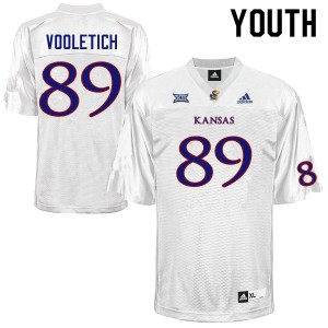 Youth Kansas Jayhawks Brice Vooletich #89 White Player Jerseys 393105-444