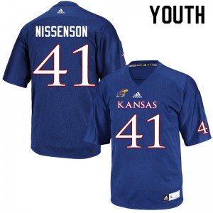 Youth Kansas Jayhawks Cameron Nissenson #41 Football Royal Jerseys 765575-316