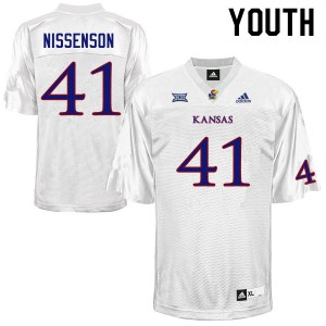 Youth Kansas Jayhawks Cameron Nissenson #41 University White Jersey 436010-523