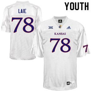 Youth Kansas Jayhawks Donovan Laie #78 Official White Jerseys 872324-286