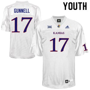 Youth Kansas Jayhawks Grant Gunnell #17 White Stitch Jersey 895102-541
