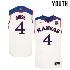 Youth Kansas Jayhawks Isaiah Moss #4 Alumni White Jersey 845210-456