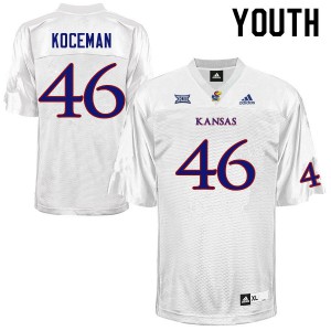 Youth Kansas Jayhawks Jack Koceman #46 College White Jersey 290570-285