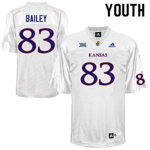 Youth Kansas Jayhawks Jailen Bailey #83 White Official Jersey 797331-465
