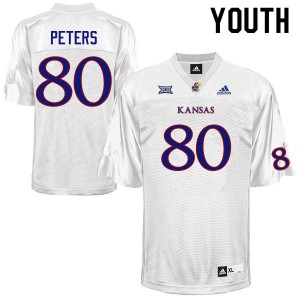 Youth Kansas Jayhawks Jake Peters #80 Official White Jerseys 271934-155