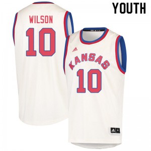 Youth Kansas Jayhawks Jalen Wilson #10 Cream Embroidery Jerseys 117143-544