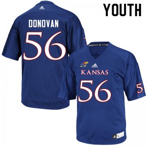 Youth Kansas Jayhawks Josh Donovan #56 College Royal Jerseys 972910-819