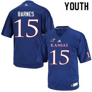 Youth Kansas Jayhawks McKenzie Barnes #15 Stitch Royal Jerseys 353410-640