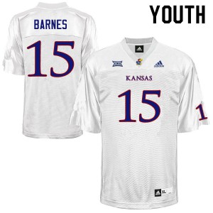 Youth Kansas Jayhawks McKenzie Barnes #15 White Official Jersey 286820-830