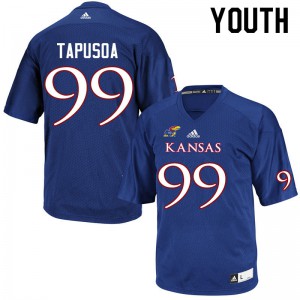 Youth Kansas Jayhawks Myles Tapusoa #99 Royal Football Jersey 138675-246