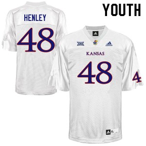 Youth Kansas Jayhawks Parker Henley #48 White NCAA Jerseys 518897-586