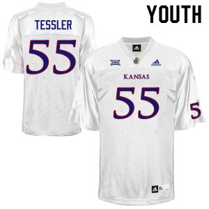 Youth Kansas Jayhawks Rexx Tessler #55 White Official Jerseys 923005-167